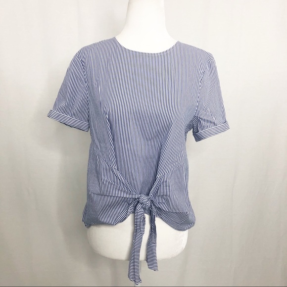 Bar III Tops - Bar III Short Sleeve Striped Top, Size Medium